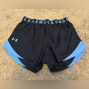 Under Armour Women's Black and Blue Shorts
